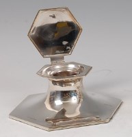 Lot 118 - An early Art Deco silver hexagonal capstan...