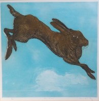 Lot 212 - Sonia Rollo - Free as Air, aquatint printed in...
