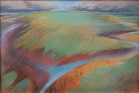 Lot 242 - Jayne Ivimey - Stiffkey Freshes, pastel on...