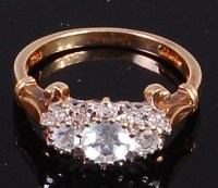 Lot 2039 - A modern 9ct gold, blue topaz and white...