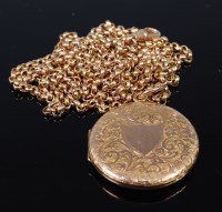 Lot 2278 - A 9ct gold long belcher link guard chain, and...