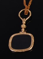 Lot 2371 - A 19th century yellow metal magnifying /...
