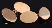 Lot 2042 - A modern pair of Goldsmiths 9ct gold gents...