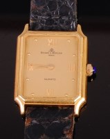 Lot 2045 - A ladies Baume & Mercier 18ct gold cased tank...