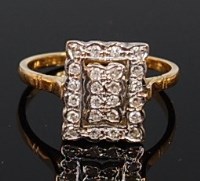 Lot 2068 - An Art Deco high carat yellow metal and...