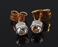 Lot 2071 - A pair of 18ct gold yellow and white gold...