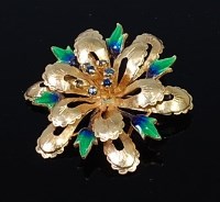 Lot 2161 - An Italian 18ct gold, sapphire and enamel set...