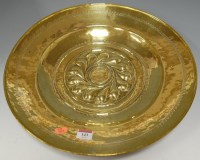 Lot 143 - A 17th century Nuremburg brass alms dish,...