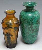 Lot 30 - A Chinese stoneware vase of baluster form on a...