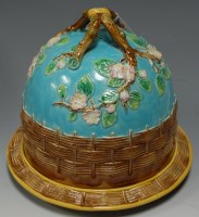 Lot 149 - A Victorian George Jones majolica cheese dish...