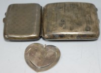 Lot 288 - An engine turned silver pocket cigarette case,...