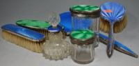 Lot 291 - Assorted silver and enamel dressing table...