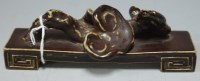 Lot 326 - A glazed Chinese stoneware desk stand having a...