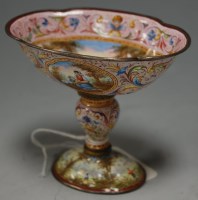 Lot 328 - A 19th century French enamel white metal...