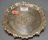 Lot 335 - An 18th century silver card waiter having a...