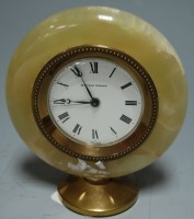 Lot 339 - A 20th century onyx and brass mounted mantel...