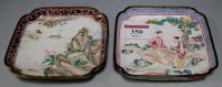 Lot 350 - A Chinese Canton enamelled dish, of shaped...