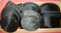 Lot 180 - An early 20th century brushed velvet top hat...