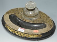 Lot 115 - *A Victorian ebonised and brass mounted desk...