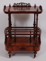 Lot 3628 - A Victorian figured walnut canterbury whatnot,...
