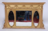 Lot 3629 - A 19th century gilt pine triptych overmantel...