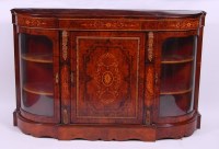 Lot 3708 - *A Victorian figured walnut, marquetry inlaid...