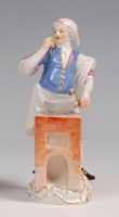 Lot 3073 - A Meissen porcelain figure 'The Soup Seller',...