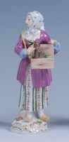 Lot 3086 - A Meissen porcelain figure 'The Rabbit Seller',...