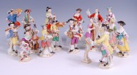 Lot 3098 - A Meissen porcelain Kapelle Gallant orchestra,...