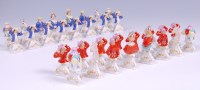 Lot 3099 - A Meissen porcelain chess set, after the...