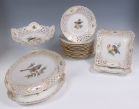 Lot 3105 - A Meissen porcelain dessert service, decorated...