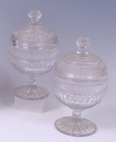 Lot 3155 - *A pair of late George III cut glass pedestal...