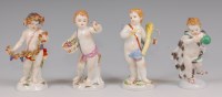 Lot 3110 - A set of four Meissen putti figures,...
