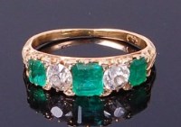 Lot 3291 - An early 20th century 18ct gold, emerald and...