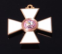 Lot 3311 - A Russian 18ct gold and white enamel Order of...