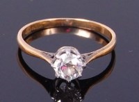 Lot 3326 - An 18ct gold and platinum diamond solitaire...