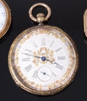 Lot 3341 - A circa 1900 continental 18ct gold cased open...