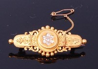 Lot 3376 - A Victorian 15ct gold and diamond set brooch,...