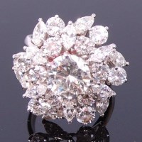 Lot 3392 - A ladies platinum and diamond set cocktail...