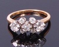 Lot 3404 - An 18ct gold diamond multi-stone ring, as...