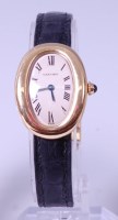 Lot 3409 - A ladies 18ct gold Cartier Baignoire...
