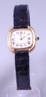 Lot 3410 - A ladies Cartier 18ct gold Vendome wristwatch,...