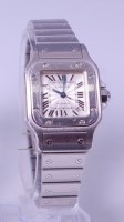 Lot 3411 - A ladies Cartier stainless steel Santos...