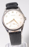 Lot 3429 - A gents Longines steel cased wristwatch,...