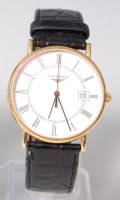 Lot 3431 - A gents Longines 18ct gold cased wristwatch,...