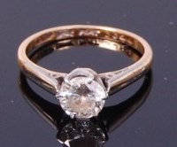 Lot 3433 - An 18ct gold and platinum diamond solitaire...