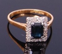 Lot 3435 - An Art Deco style 18ct gold, sapphire and...