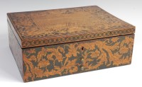 Lot 3445 - A 19th century pokerwork fitted artists box,...