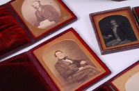 Lot 3456 - *A Victorian hand-coloured daguerreotype three-...