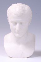 Lot 3461 - A 19th century carved white marble bust of a...